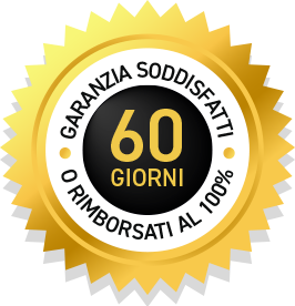 Gold badge with text stating ‘100% Money Back Guarantee – 60 Days’ in bold lettering
